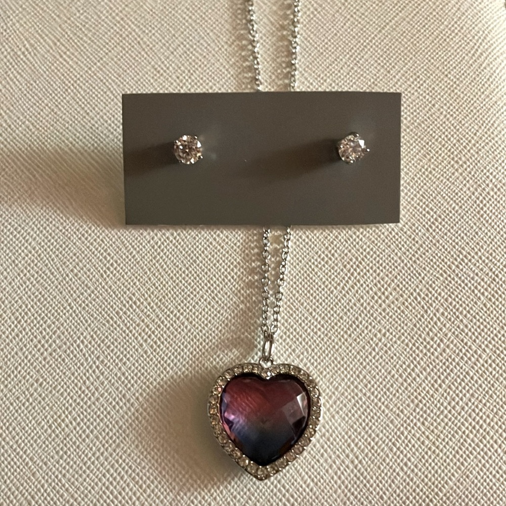 Fine silver plated necklace and earring set